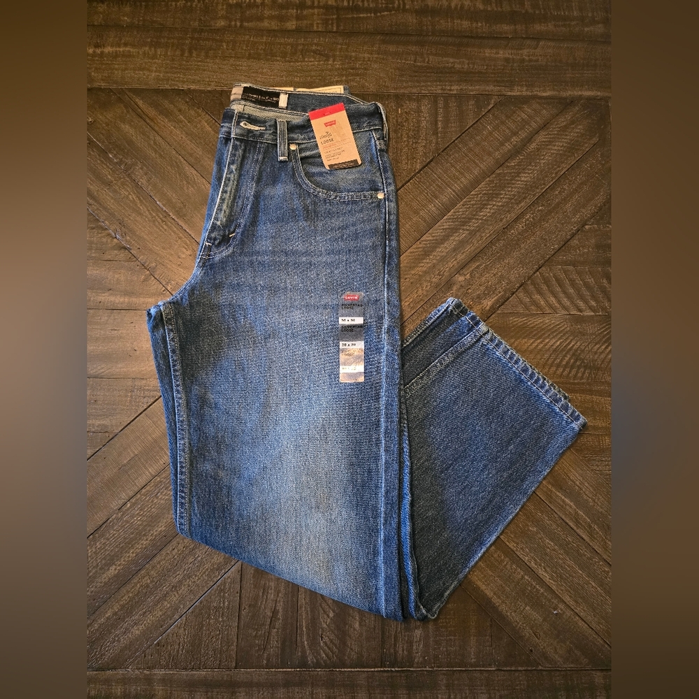 Levi's 36x30 Silvertab Loose Fit Mens Dark Indego Blue Jeans Wash A34210004